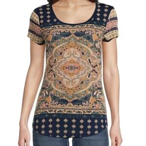 Lucky Brand Persian Graphic Scoop Top (M) Nwt